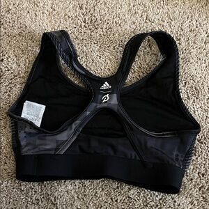 Peloton for Adidas Women's Black and Gray Sports Bra